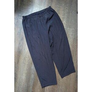 Vintage Navy Blue Polka Dot Cropped Pants: Fritzi California Trousers Size Large